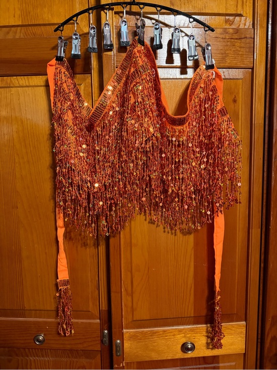 Other - Beaded Fringe Orange “Skirt”